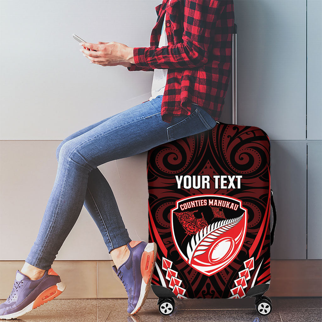 Counties Manukau 2026 Rugby Custom Luggage Cover NZ Maori Silver Fern