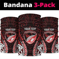 Counties Manukau 2026 Rugby Custom Neck Gaiter NZ Maori Silver Fern LT14 package One Size: 25*50cm Red - Polynesian Pride