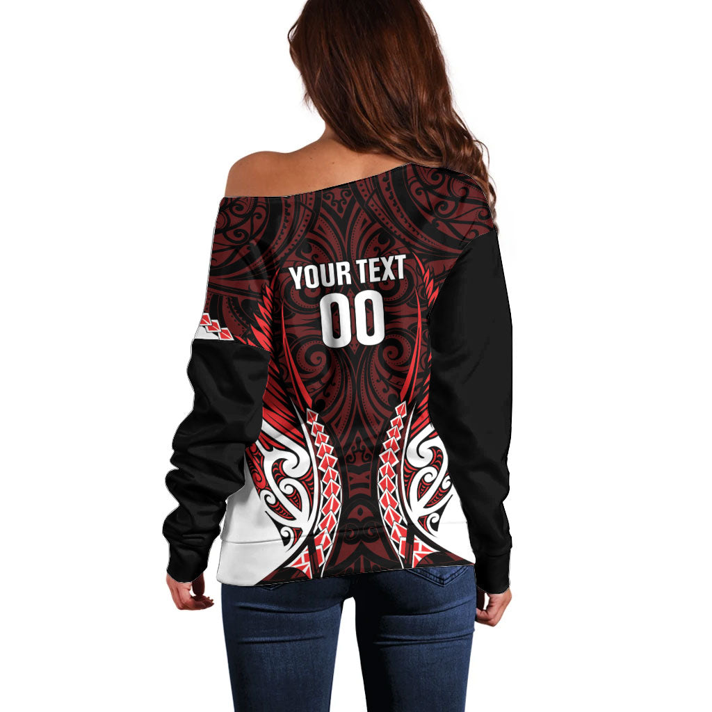 Counties Manukau 2026 Rugby Custom Off Shoulder Sweater NZ Maori Silver Fern LT14 - Polynesian Pride