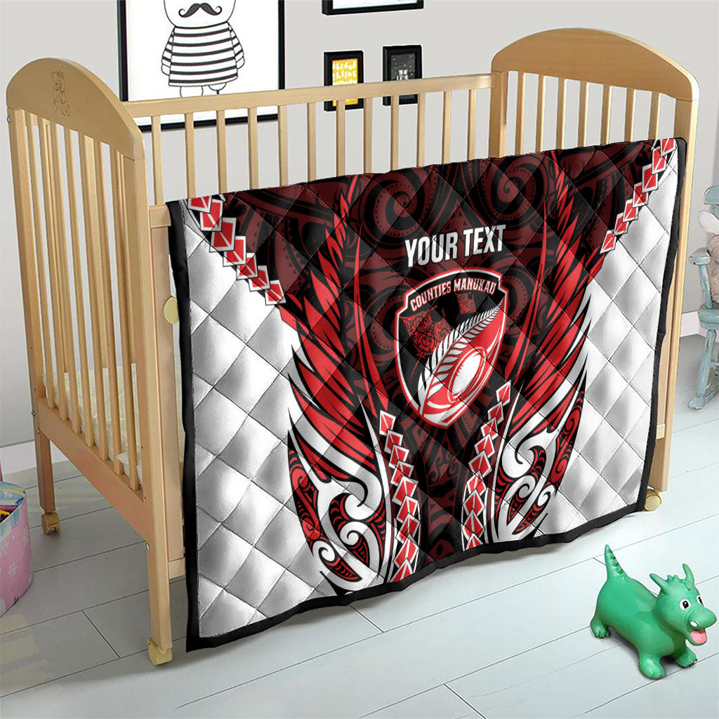 Counties Manukau 2026 Rugby Custom Quilt NZ Maori Silver Fern