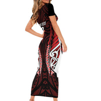 Counties Manukau 2026 Rugby Custom Short Sleeve Bodycon Dress NZ Maori Silver Fern