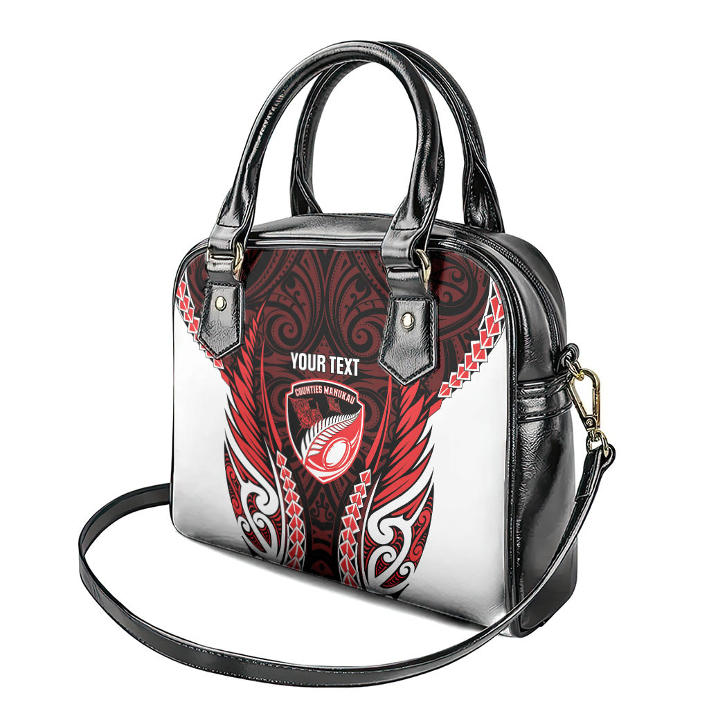 Counties Manukau 2026 Rugby Custom Shoulder Handbag NZ Maori Silver Fern LT14 - Polynesian Pride