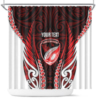 Counties Manukau 2026 Rugby Custom Shower Curtain NZ Maori Silver Fern