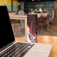 Counties Manukau 2026 Rugby Custom Skinny Tumbler NZ Maori Silver Fern LT14 - Polynesian Pride