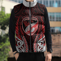 Counties Manukau 2026 Rugby Custom Sleeveless Puffer Jacket NZ Maori Silver Fern
