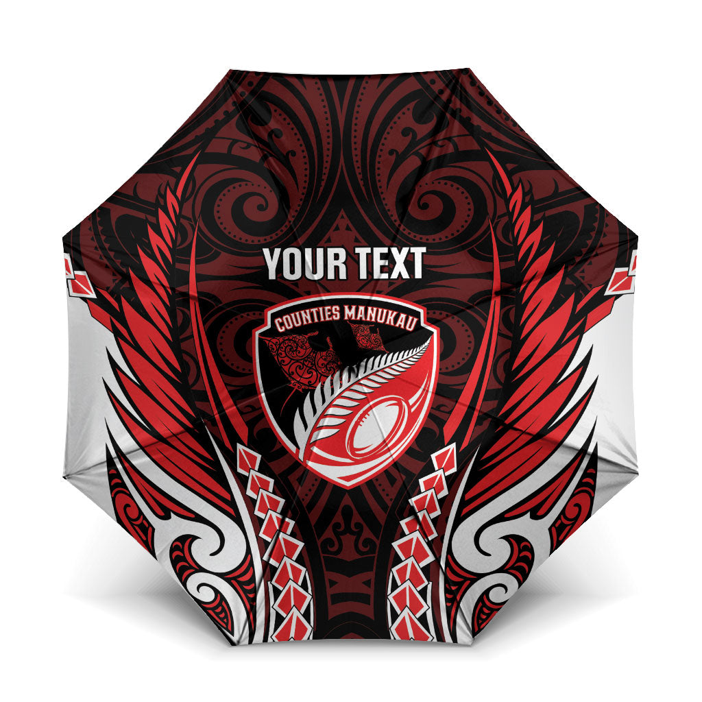 Counties Manukau 2026 Rugby Custom Umbrella NZ Maori Silver Fern