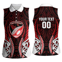 Counties Manukau 2026 Rugby Custom Women Sleeveless Polo Shirt NZ Maori Silver Fern LT14 - Polynesian Pride