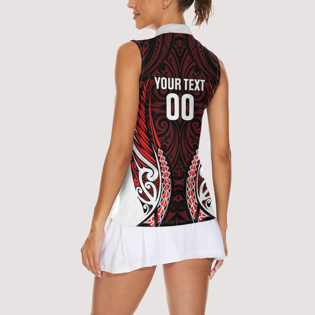 Counties Manukau 2026 Rugby Custom Women Sleeveless Polo Shirt NZ Maori Silver Fern LT14 - Polynesian Pride