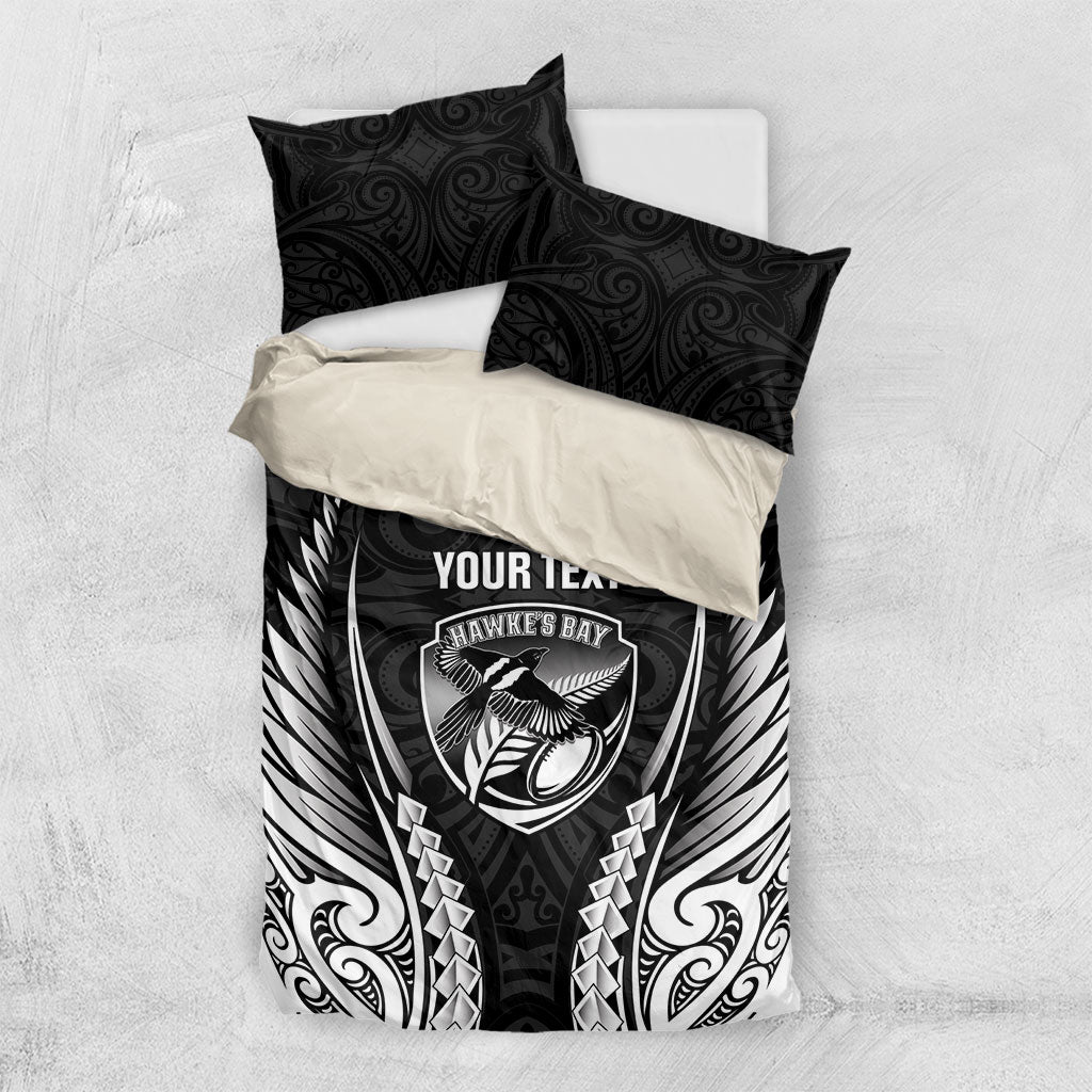 Hawke's Bay 2026 Rugby Custom Bedding Set NZ Maori Silver Fern