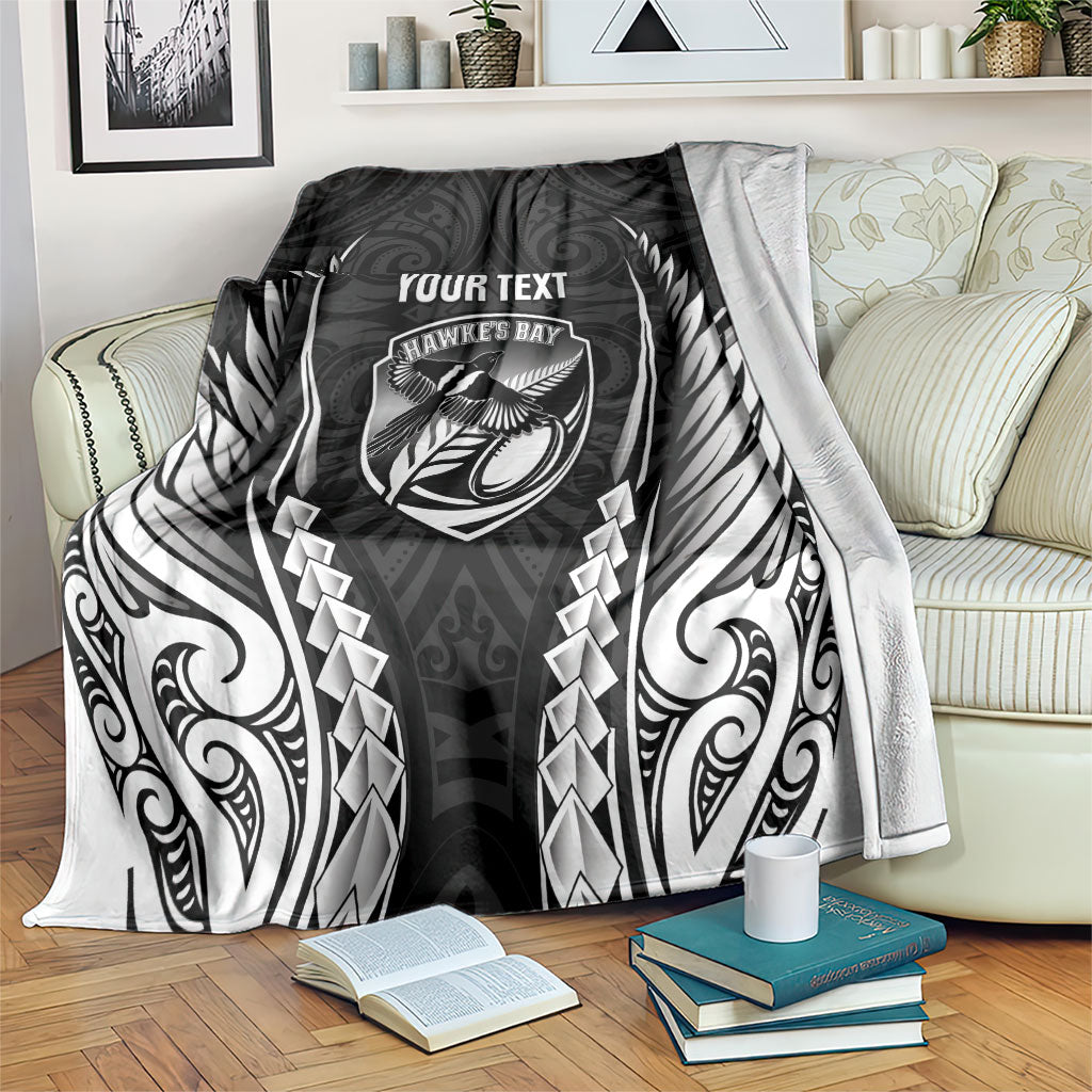 Hawke's Bay 2026 Rugby Custom Blanket NZ Maori Silver Fern