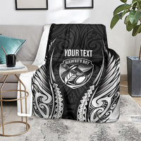 Hawke's Bay 2026 Rugby Custom Blanket NZ Maori Silver Fern