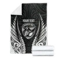 Hawke's Bay 2026 Rugby Custom Blanket NZ Maori Silver Fern