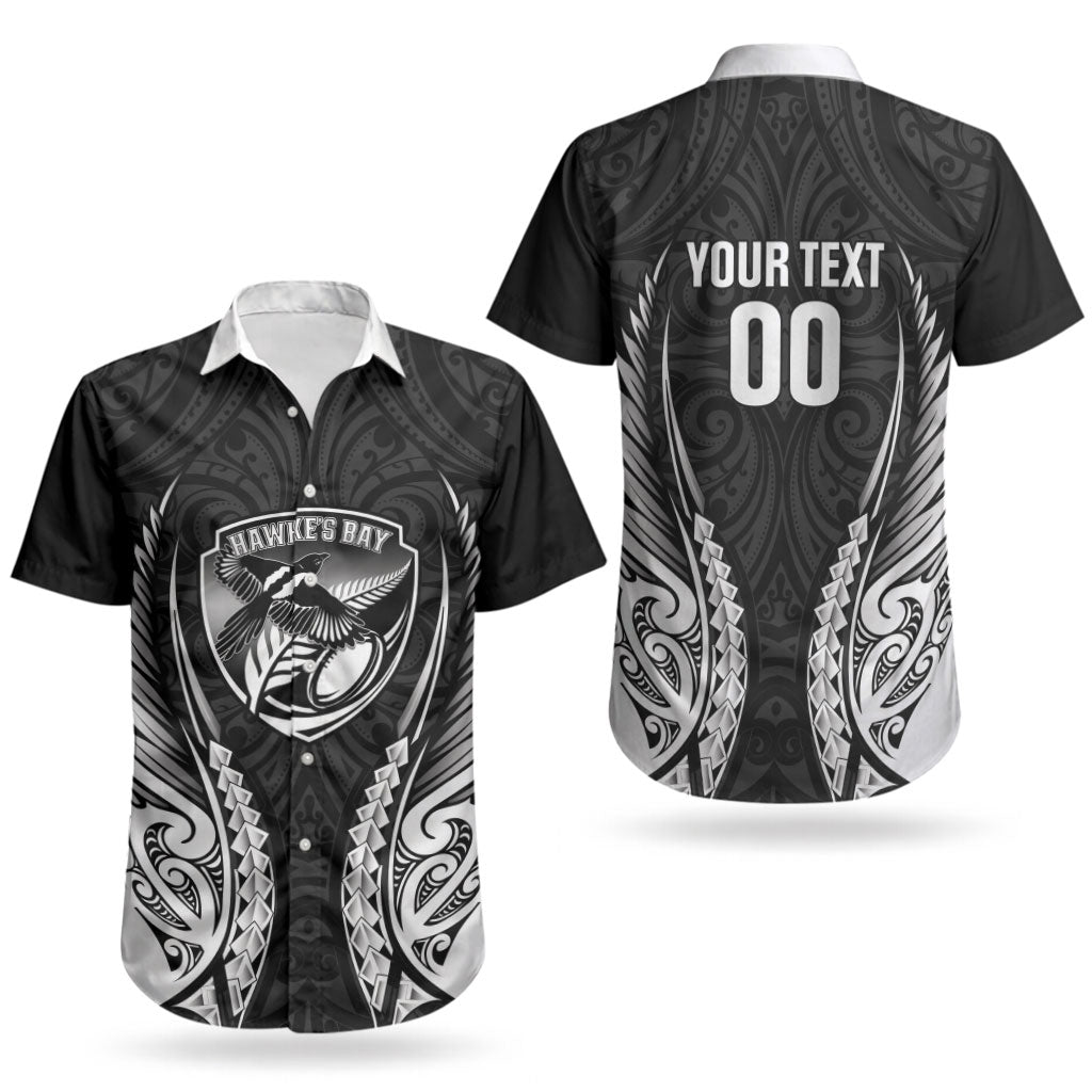 Hawke's Bay 2026 Rugby Custom Couples Matching Off Shoulder Short Dress and Hawaiian Shirt NZ Maori Silver Fern LT14 - Polynesian Pride