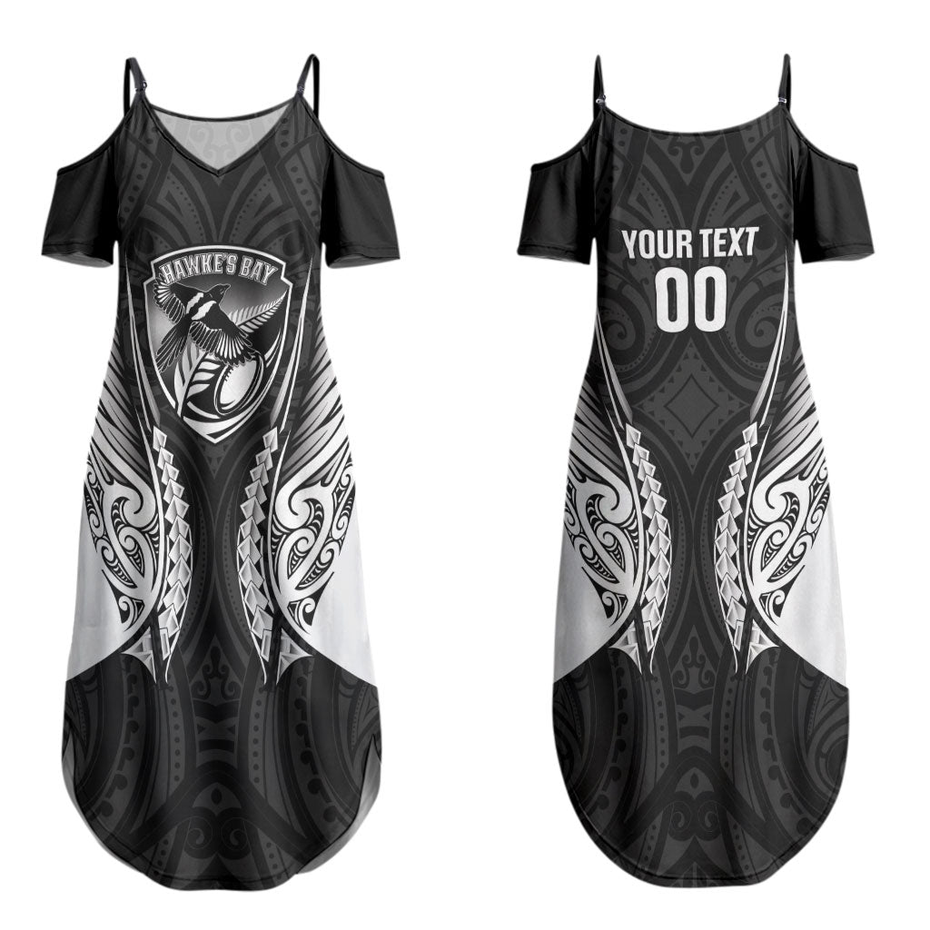 Hawke's Bay 2026 Rugby Custom Couples Matching Summer Maxi Dress and Long Sleeve Button Shirt NZ Maori Silver Fern LT14 - Polynesian Pride