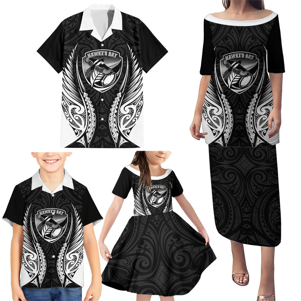 Hawke's Bay 2026 Rugby Custom Family Matching Puletasi and Hawaiian Shirt NZ Maori Silver Fern LT14 - Polynesian Pride