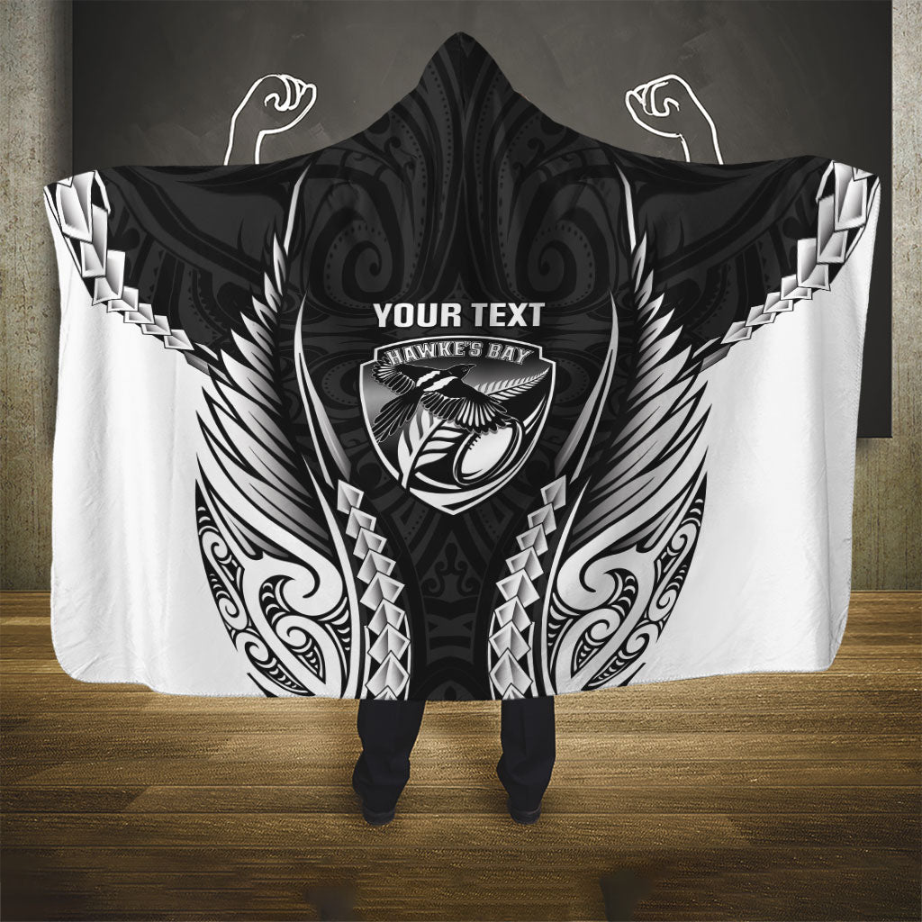 Hawke's Bay 2026 Rugby Custom Hooded Blanket NZ Maori Silver Fern
