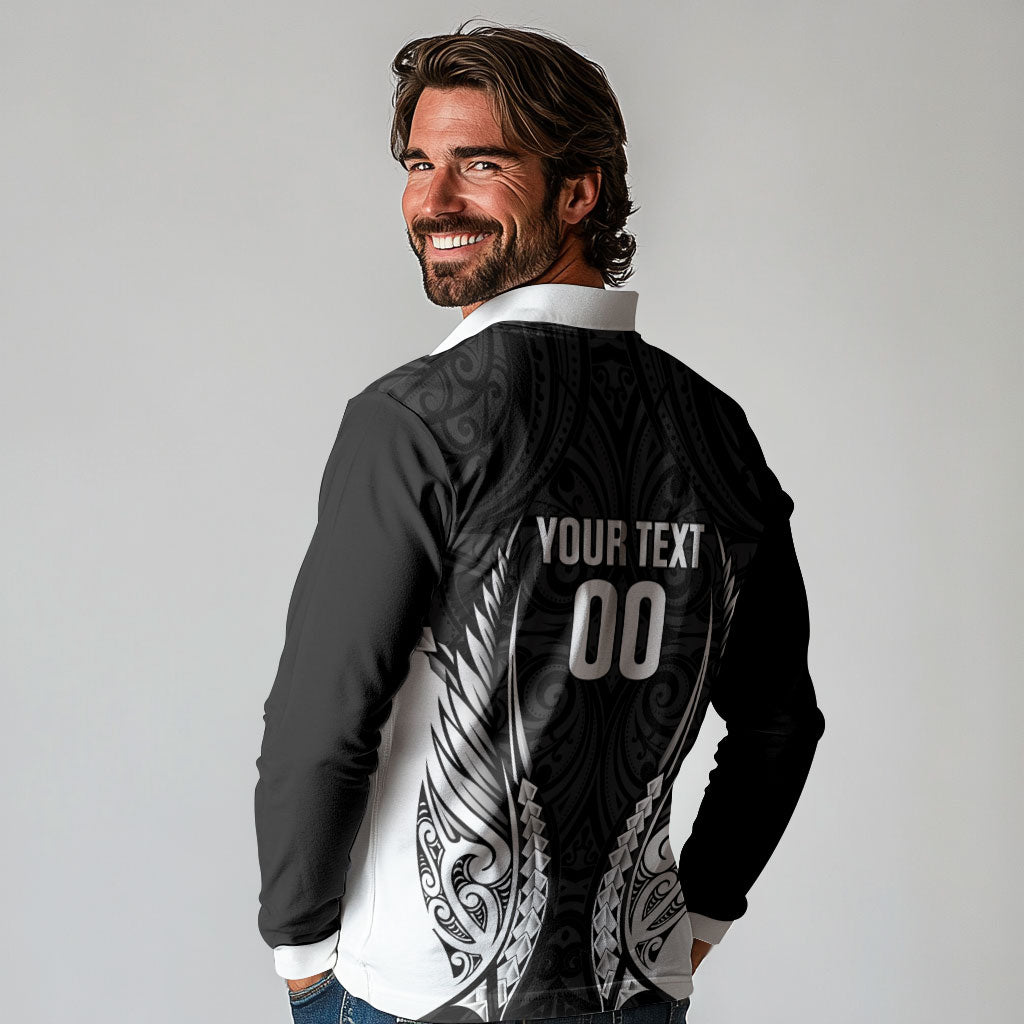 Hawke's Bay 2026 Rugby Custom Long Sleeve Polo Shirt NZ Maori Silver Fern