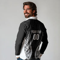 Hawke's Bay 2026 Rugby Custom Long Sleeve Polo Shirt NZ Maori Silver Fern