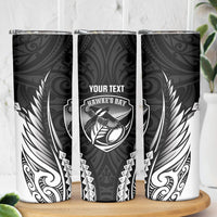 Hawke's Bay 2026 Rugby Custom Skinny Tumbler NZ Maori Silver Fern