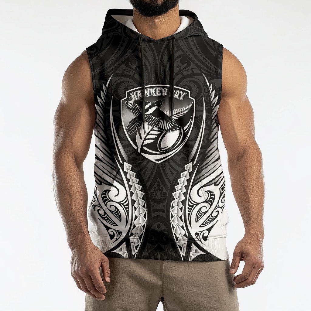 Hawke's Bay 2026 Rugby Custom Sleeveless Hoodie NZ Maori Silver Fern LT14 - Polynesian Pride