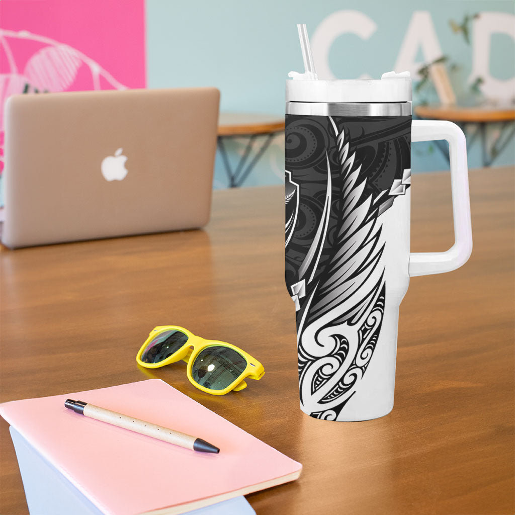 Hawke's Bay 2026 Rugby Custom Tumbler With Handle NZ Maori Silver Fern