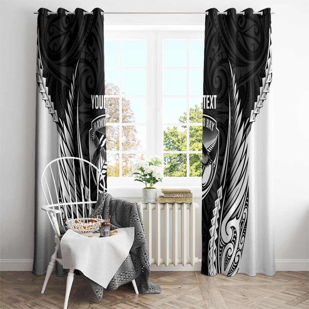 Hawke's Bay 2026 Rugby Custom Window Curtain NZ Maori Silver Fern