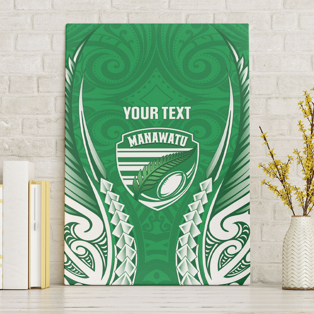 Manawatu 2026 Rugby Custom Canvas Wall Art NZ Maori Silver Fern LT14 Without Frame Green - Polynesian Pride