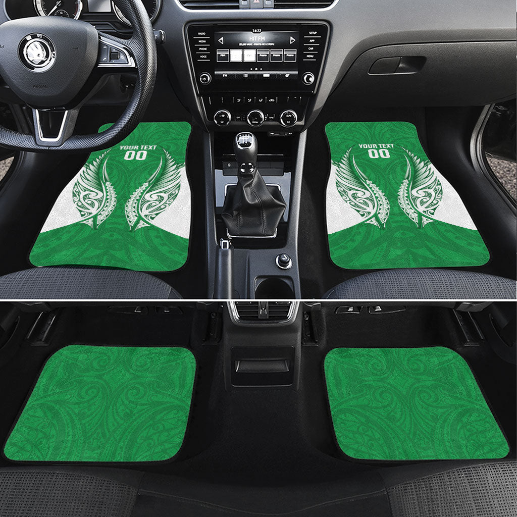 Manawatu 2026 Rugby Custom Car Mats NZ Maori Silver Fern LT14 Set 4pcs Green - Polynesian Pride