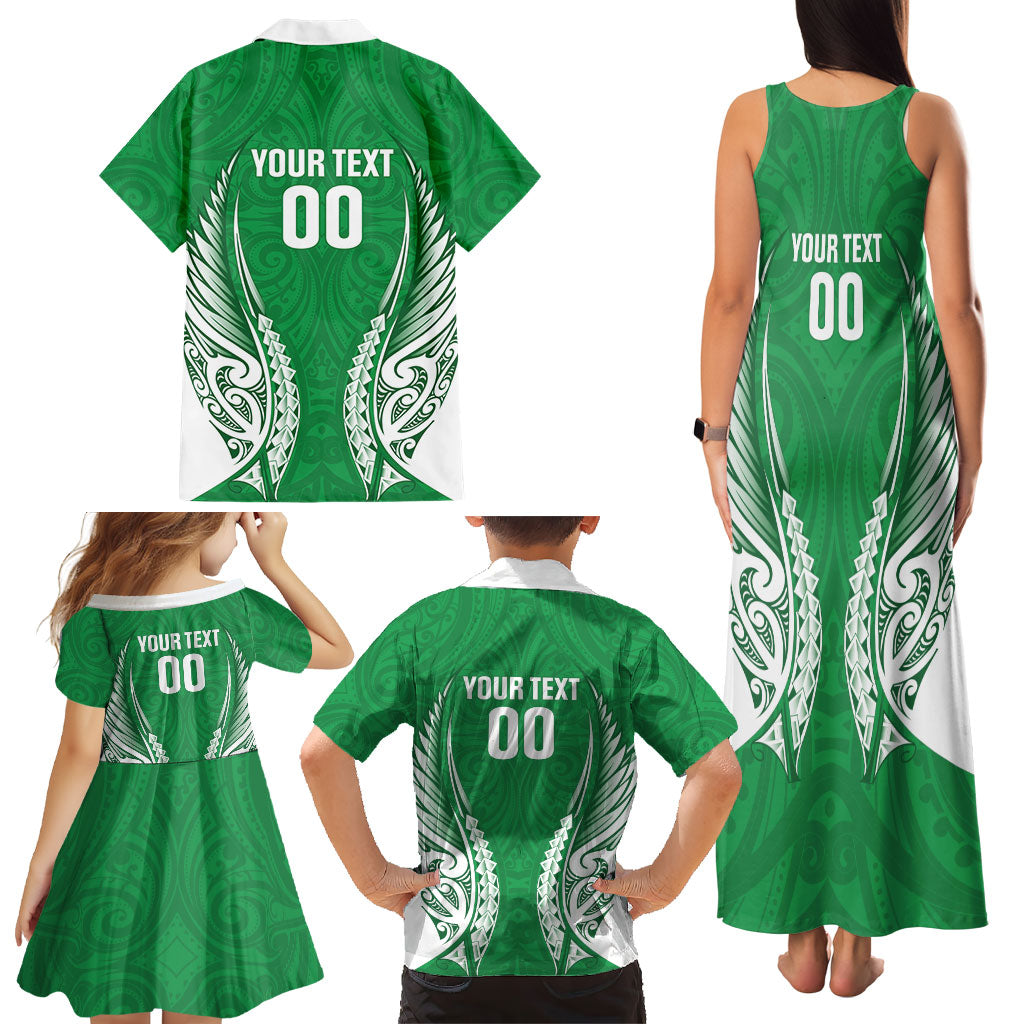 Manawatu 2026 Rugby Custom Family Matching Tank Maxi Dress and Hawaiian Shirt NZ Maori Silver Fern LT14 - Polynesian Pride
