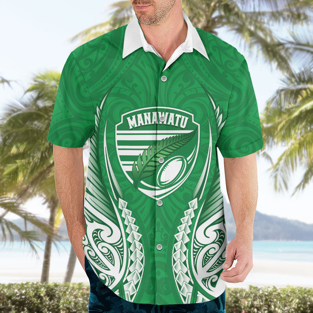 Manawatu 2026 Rugby Custom Hawaiian Shirt NZ Maori Silver Fern