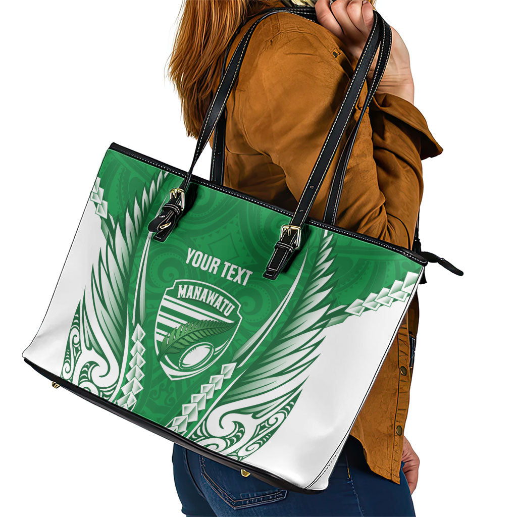 Manawatu 2026 Rugby Custom Leather Tote Bag NZ Maori Silver Fern