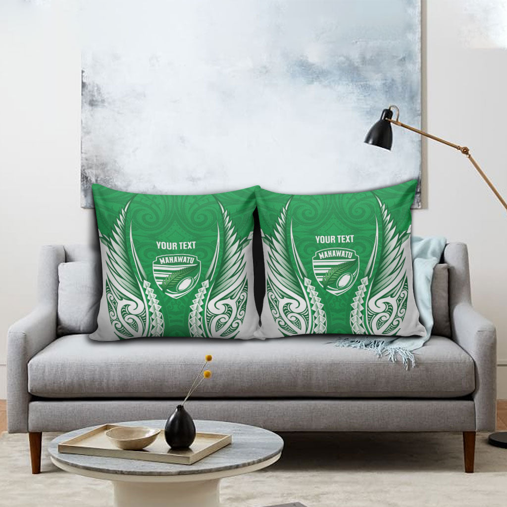 Manawatu 2026 Rugby Custom Pillow Cover NZ Maori Silver Fern