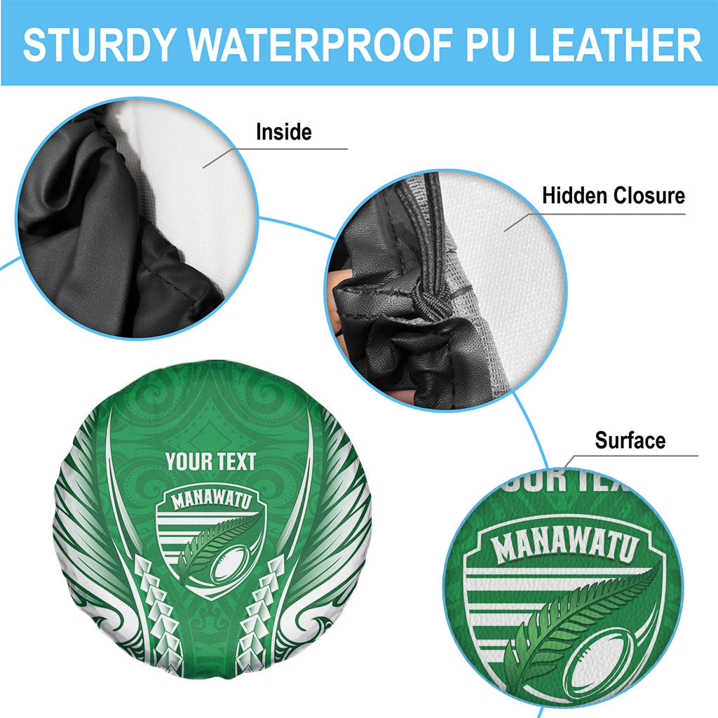 Manawatu 2026 Rugby Custom Spare Tire Cover NZ Maori Silver Fern