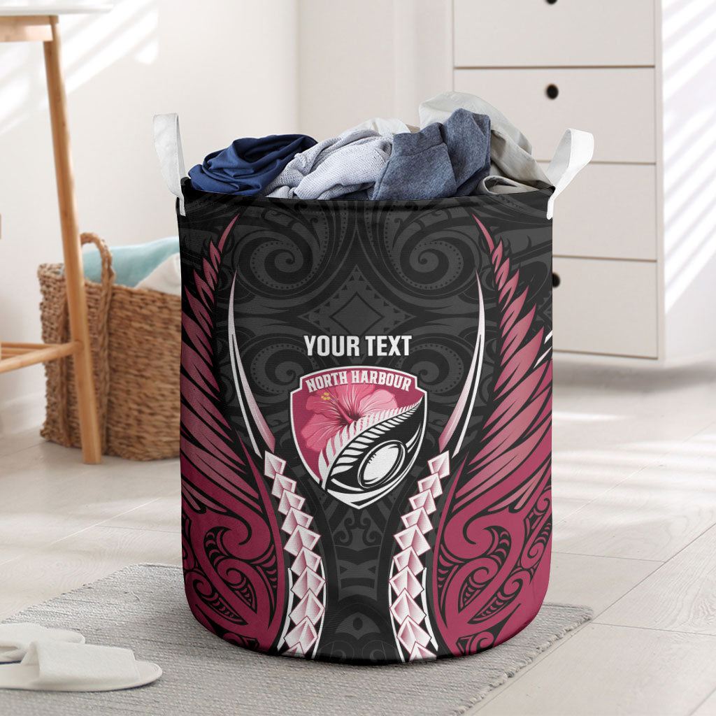 North Harbour 2026 Rugby Custom Laundry Basket NZ Maori Silver Fern LT14 Maroon - Polynesian Pride