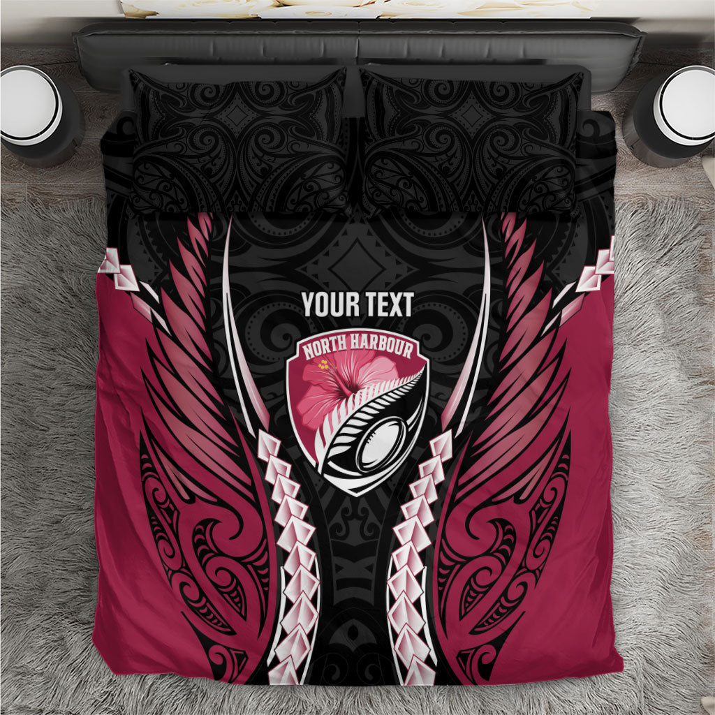 North Harbour 2026 Rugby Custom Bedding Set NZ Maori Silver Fern LT14 Maroon - Polynesian Pride