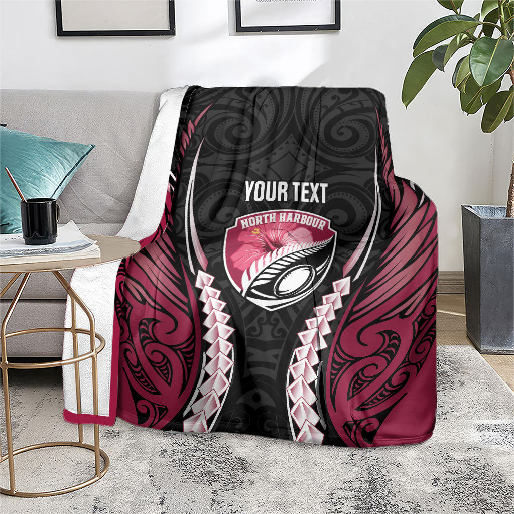 North Harbour 2026 Rugby Custom Blanket NZ Maori Silver Fern