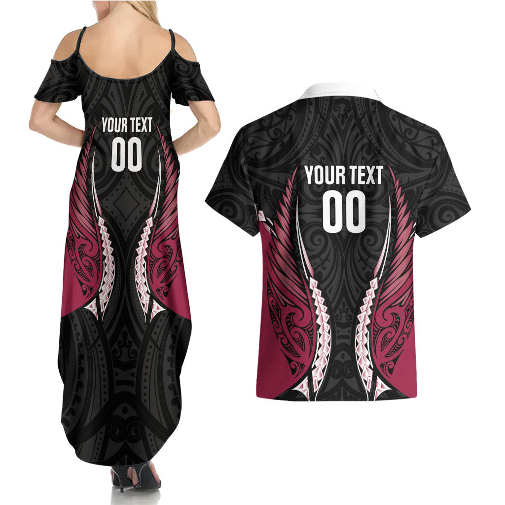 North Harbour 2026 Rugby Custom Couples Matching Summer Maxi Dress and Hawaiian Shirt NZ Maori Silver Fern LT14 - Polynesian Pride