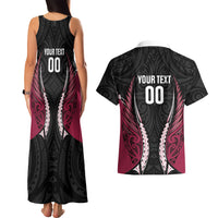 North Harbour 2026 Rugby Custom Couples Matching Tank Maxi Dress and Hawaiian Shirt NZ Maori Silver Fern LT14 - Polynesian Pride