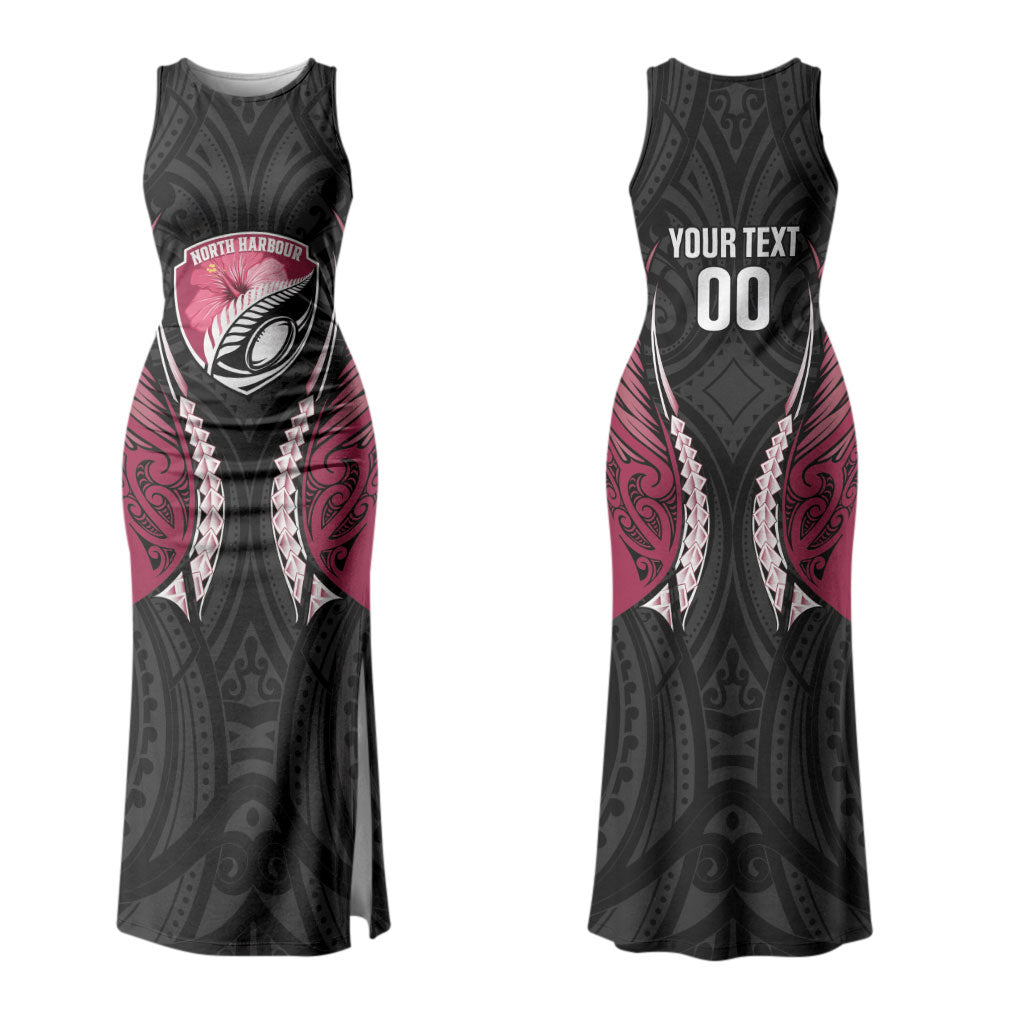 North Harbour 2026 Rugby Custom Couples Matching Tank Maxi Dress and Long Sleeve Button Shirt NZ Maori Silver Fern LT14 - Polynesian Pride