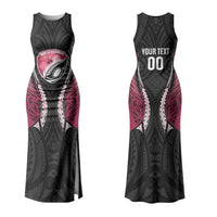 North Harbour 2026 Rugby Custom Couples Matching Tank Maxi Dress and Long Sleeve Button Shirt NZ Maori Silver Fern LT14 - Polynesian Pride