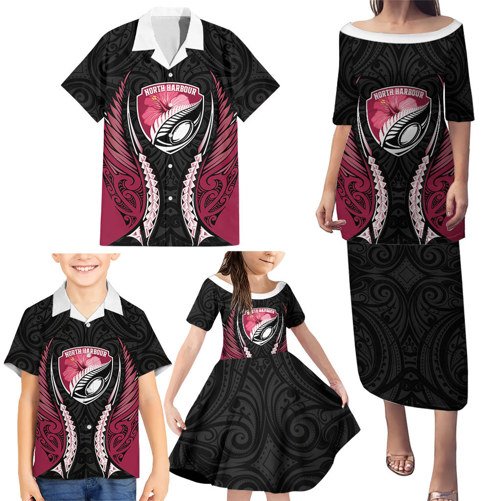 North Harbour 2026 Rugby Custom Family Matching Puletasi and Hawaiian Shirt NZ Maori Silver Fern LT14 - Polynesian Pride