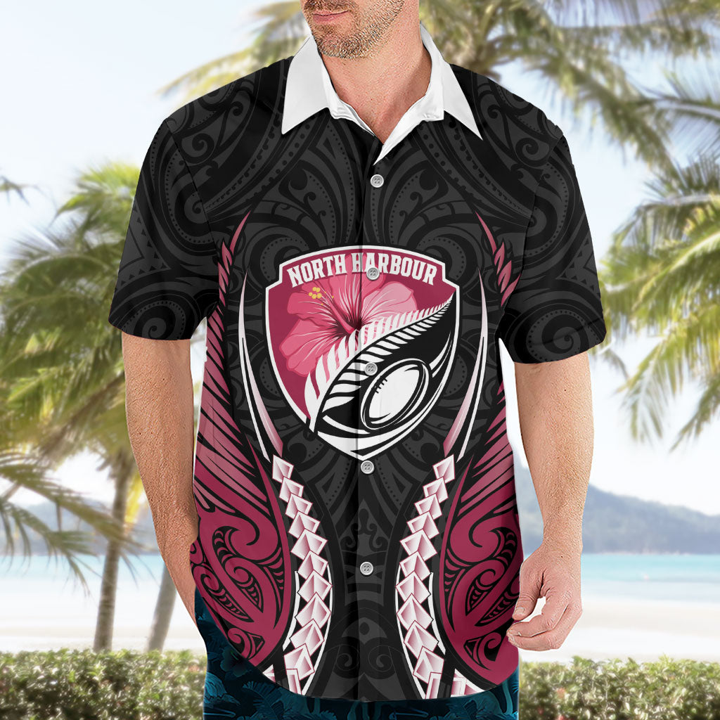 North Harbour 2026 Rugby Custom Hawaiian Shirt NZ Maori Silver Fern