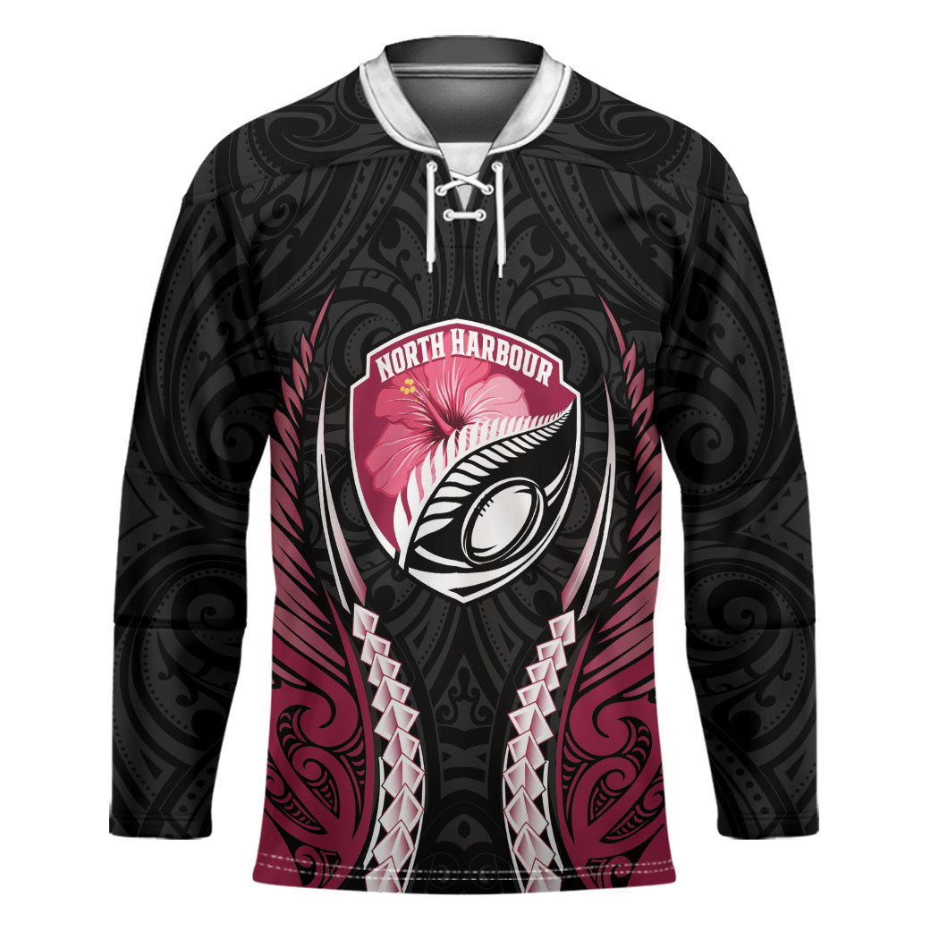 North Harbour 2026 Rugby Custom Hockey Jersey NZ Maori Silver Fern LT14 Unisex Maroon - Polynesian Pride