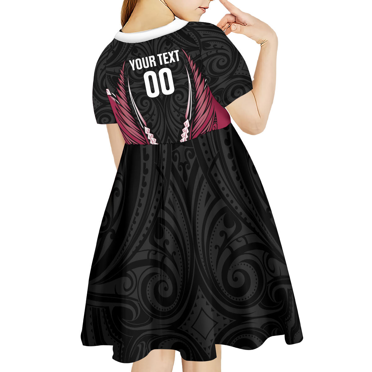 North Harbour 2026 Rugby Custom Kid Short Sleeve Dress NZ Maori Silver Fern