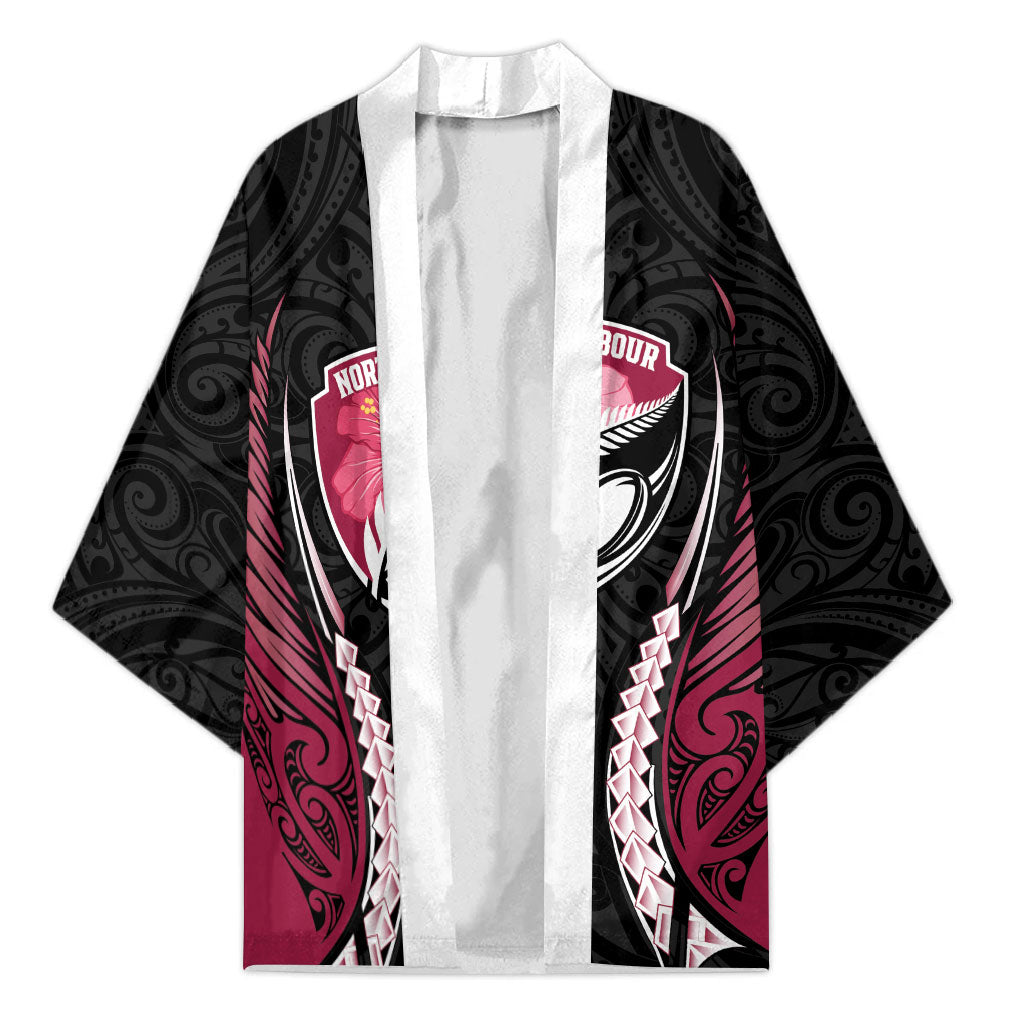 North Harbour 2026 Rugby Custom Kimono NZ Maori Silver Fern LT14 Unisex Maroon - Polynesian Pride