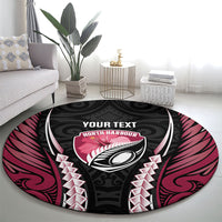 North Harbour 2026 Rugby Custom Round Carpet NZ Maori Silver Fern