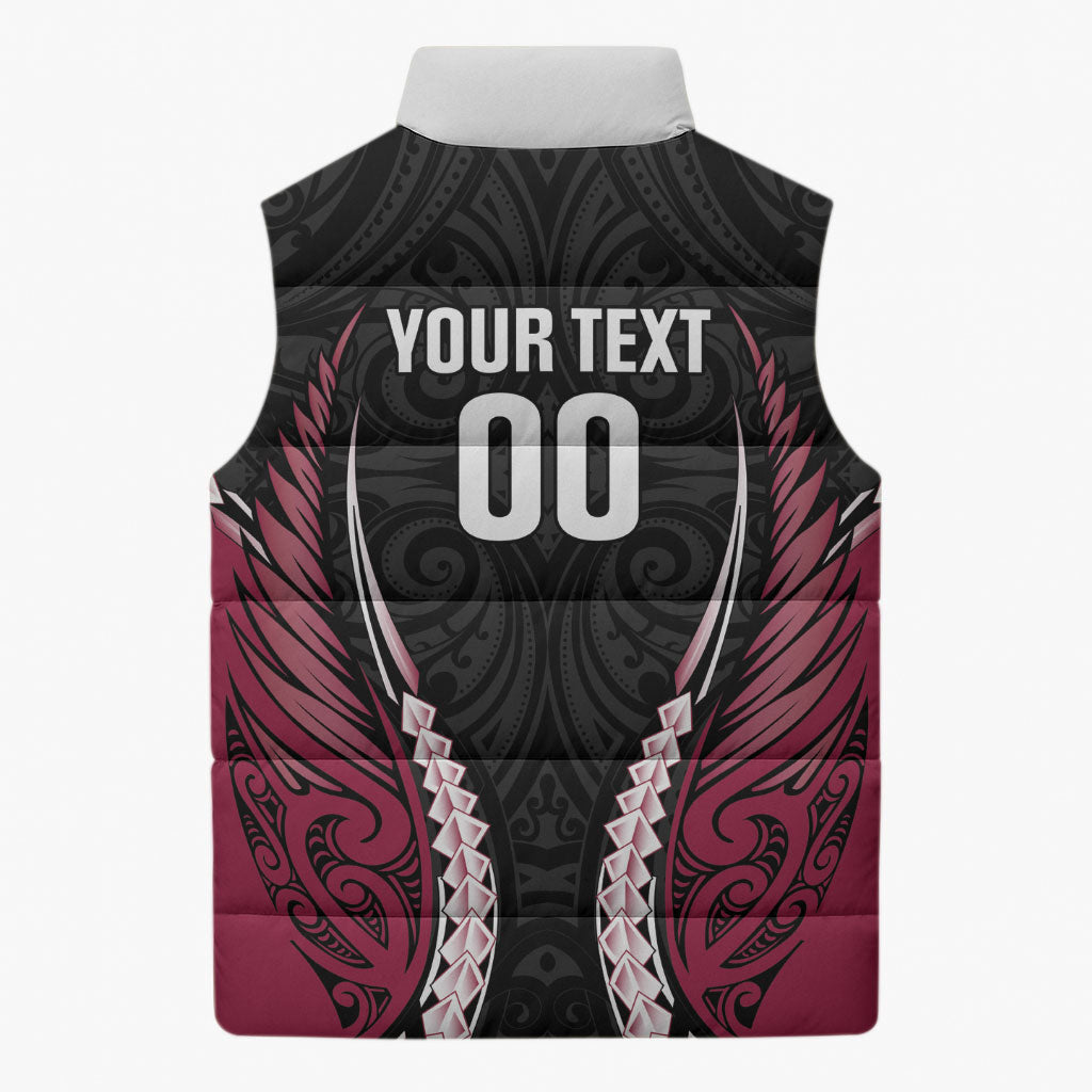 North Harbour 2026 Rugby Custom Sleeveless Puffer Jacket NZ Maori Silver Fern