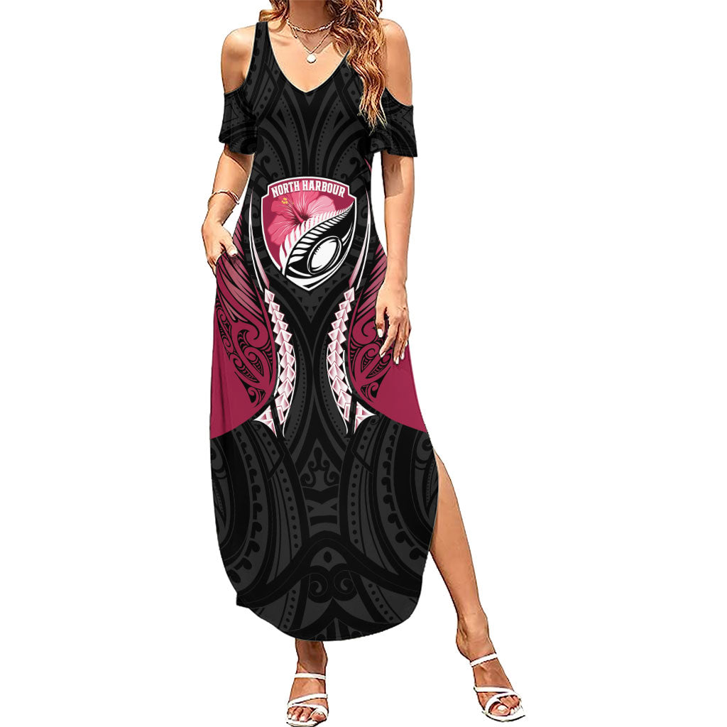 North Harbour 2026 Rugby Custom Summer Maxi Dress NZ Maori Silver Fern
