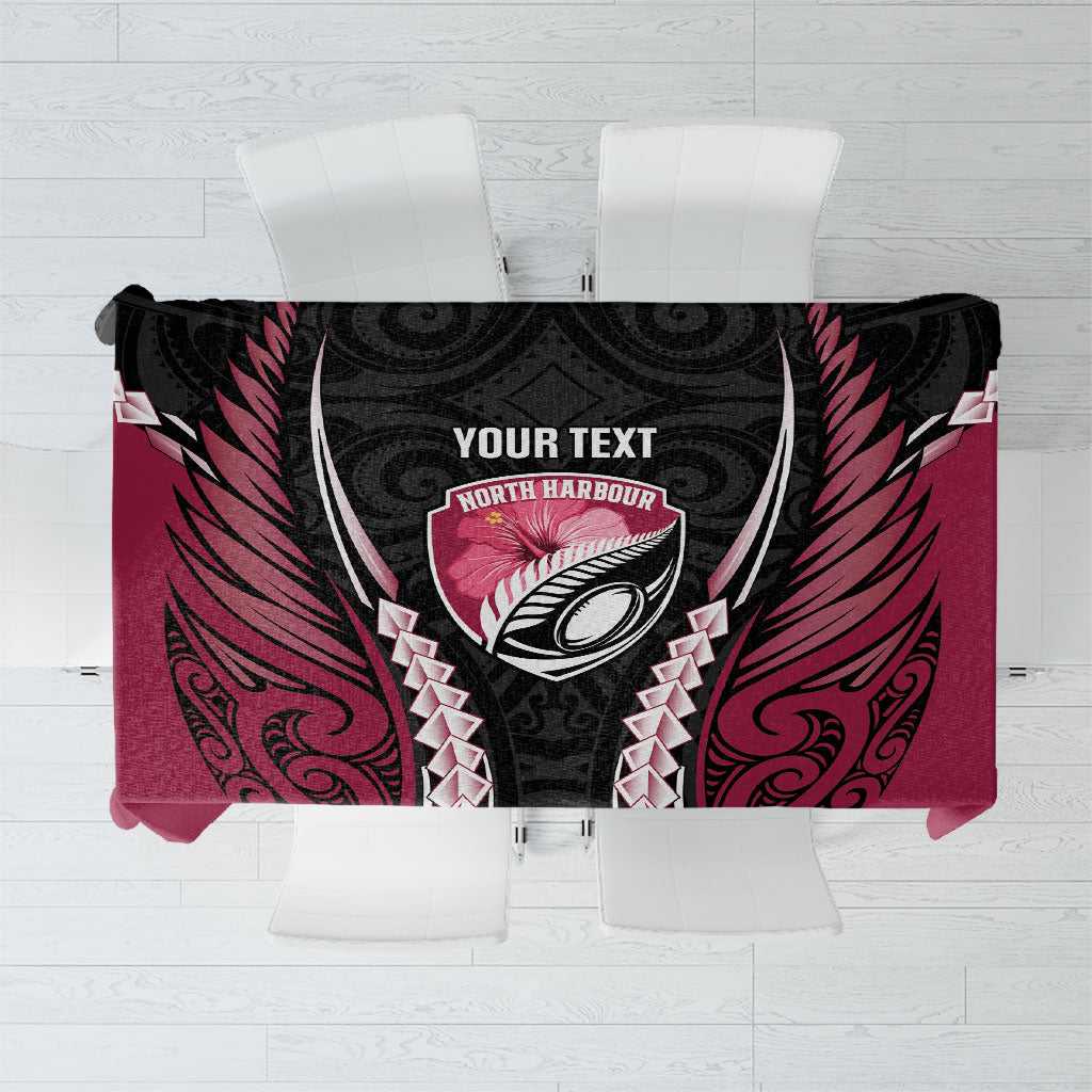 North Harbour 2026 Rugby Custom Tablecloth NZ Maori Silver Fern LT14 Maroon - Polynesian Pride