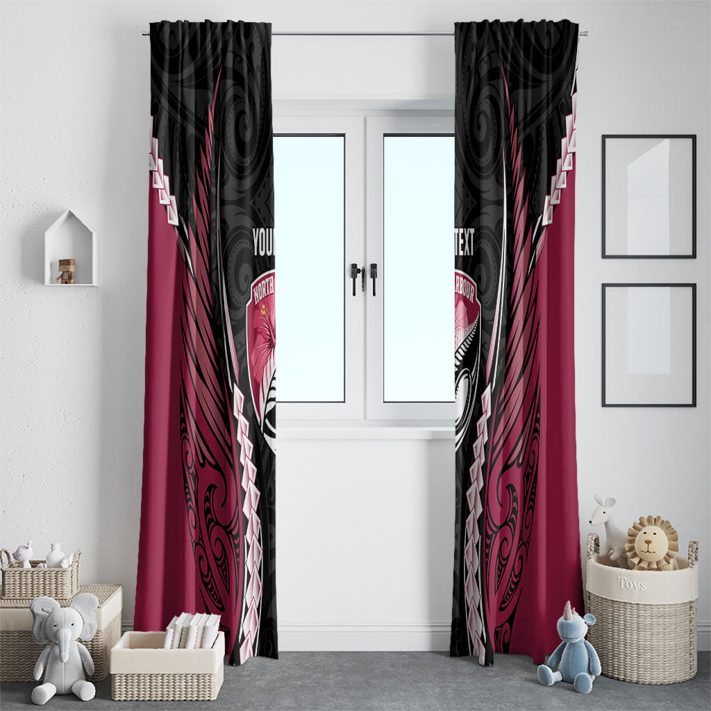 North Harbour 2026 Rugby Custom Window Curtain NZ Maori Silver Fern